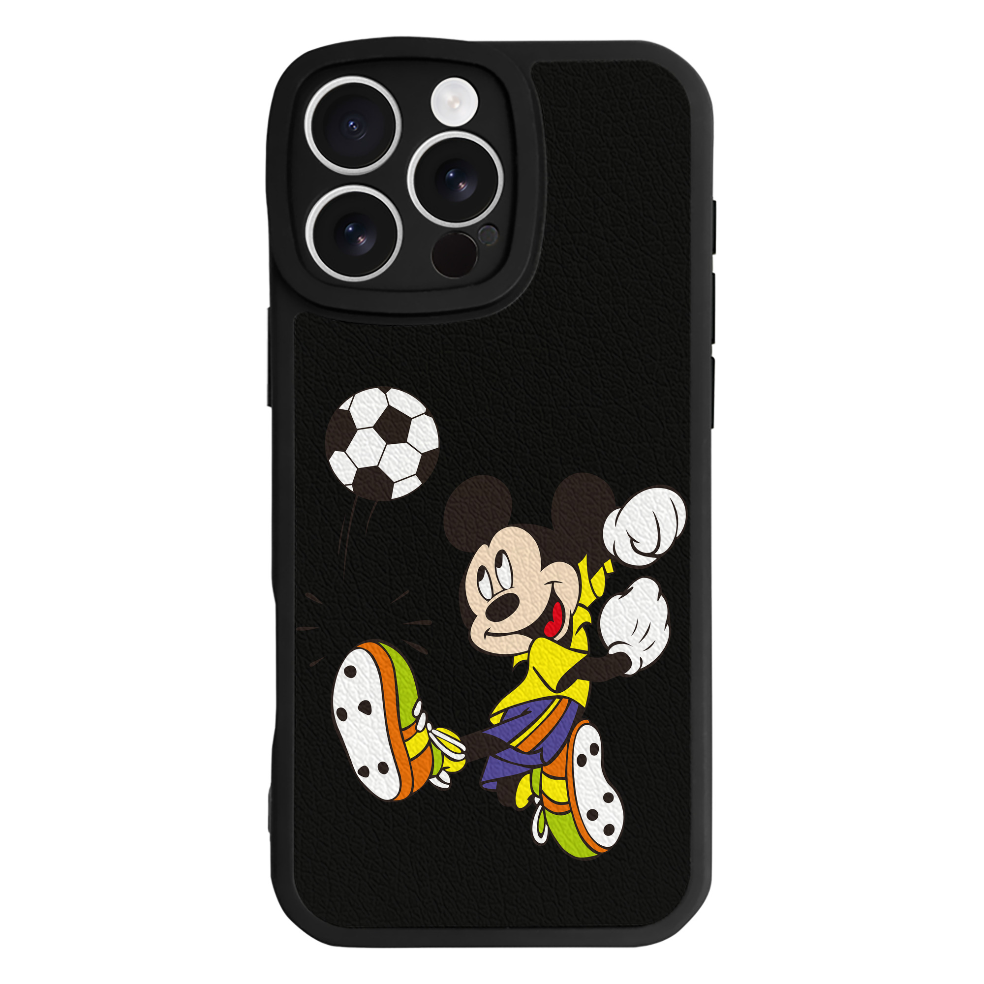 （画像用） ミッキーマウス Mickey Mouse 【iPhone 16シリーズ対応】シリコンスマホケース（レザー調） 材質：シリコン